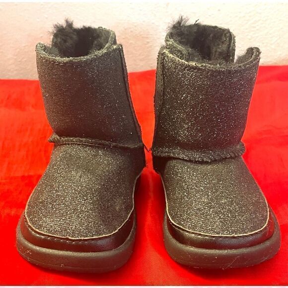 UGG Baby Girls Keelan Glitter Black Boots Infant Size 02/03 - Picture 1 of 12
